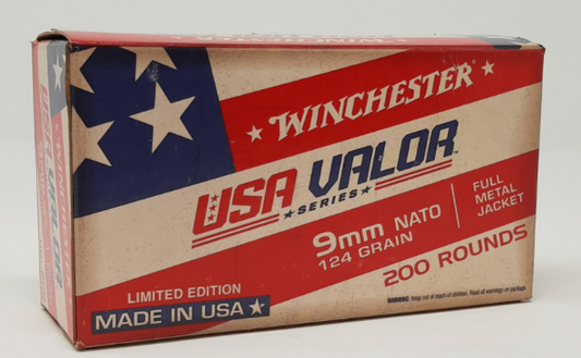 WINCHESTER USA 9MM 124 GRAIN NATO FMJ, 200RD