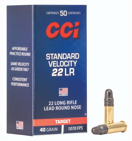 CCI TARGET/PLINKING STANDARD VELOCITY 22 LR 40GR LRN