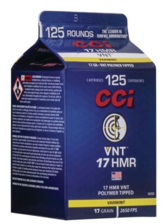 .17 HMR CCI VNT - 17 Grain - 125 Rnds per box