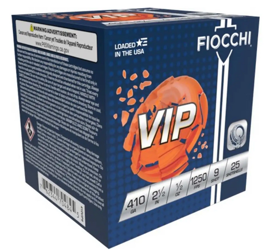 Fiocchi VIP 410 Gauge 1/2oz 2.5in 9 Shot Shotgun Ammunition
